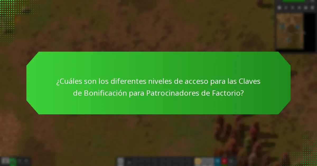 ¿Qué características especiales están asociadas con las Claves de Bonificación para Patrocinadores de Factorio?