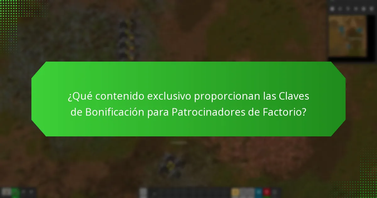 ¿Cómo reclamar las Claves de Bonificación para Patrocinadores de Factorio?